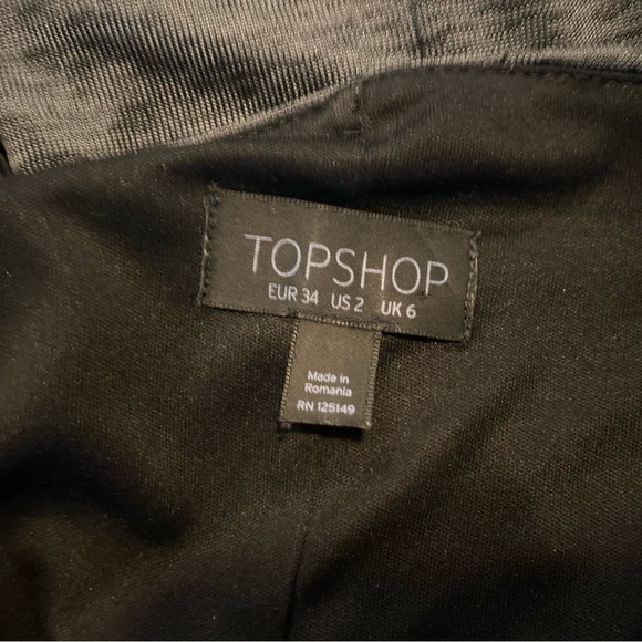 Topshop Forest Green Black Heather Lace Detail Mini Dress 2 - Picture 4 of 4